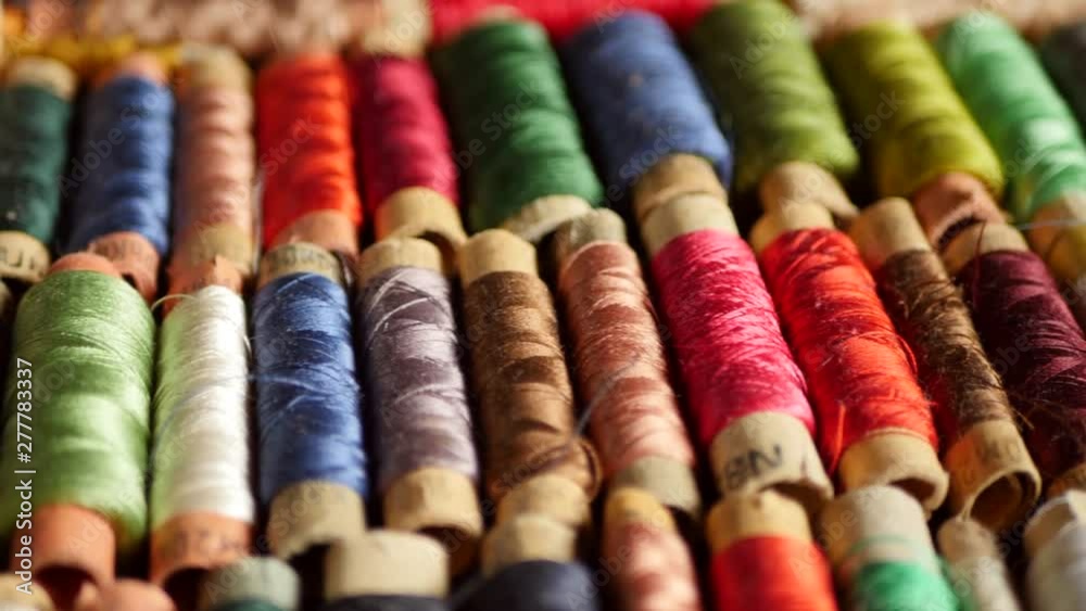 Colorful Cotton Threads Reels Slider Shot. Colorful Cotton Threads Reels Slider Shot.