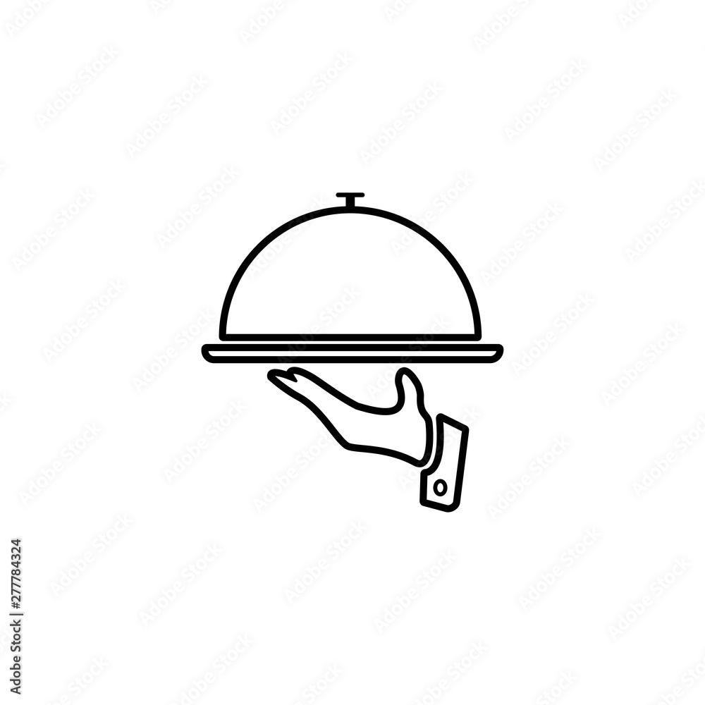 Food Tray on the Hand / Waiters Serving Icon Vector Food Tray on the Hand / Waiters Serving Icon Vector