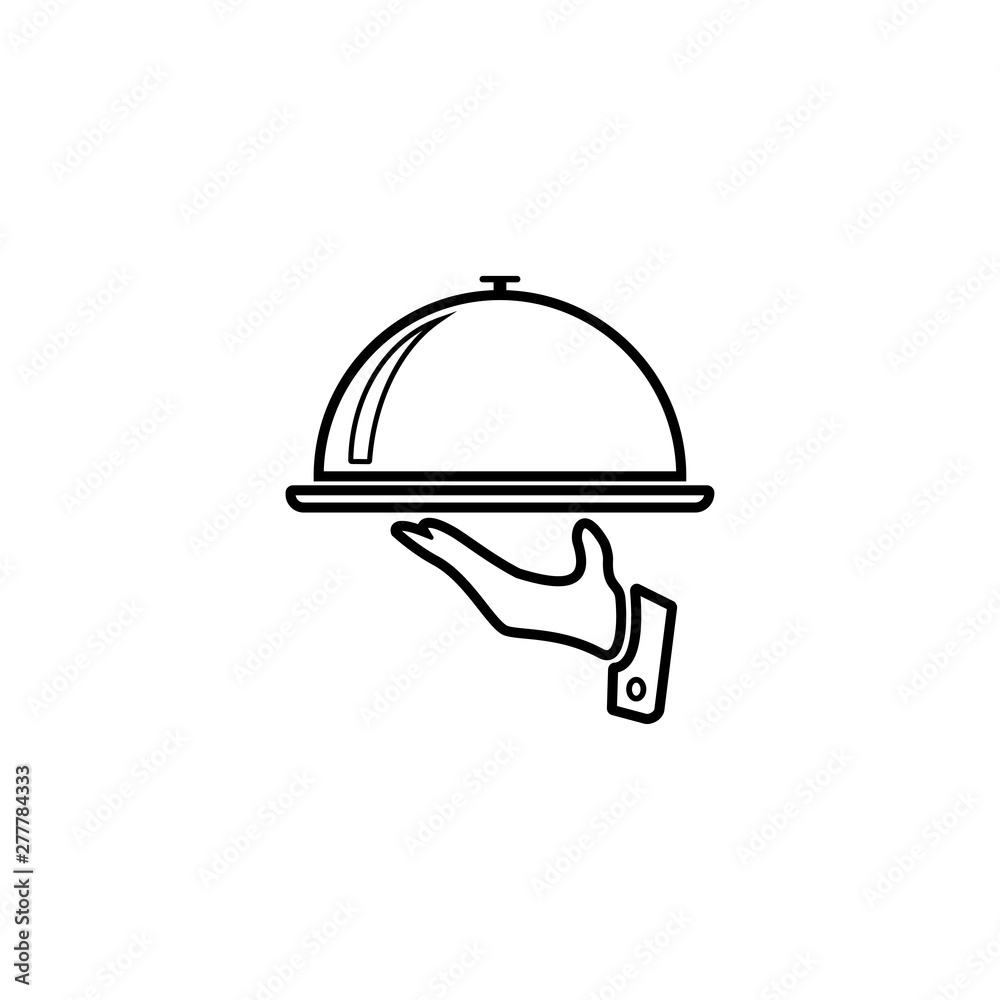 Food Tray on the Hand / Waiters Serving Icon Vector Food Tray on the Hand / Waiters Serving Icon Vector