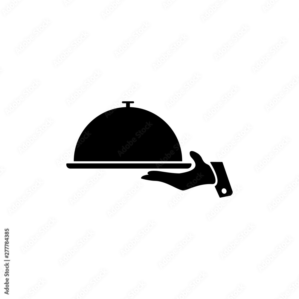 Food Tray on the Hand / Waiters Serving Icon Vector Food Tray on the Hand / Waiters Serving Icon Vector