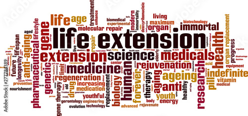 Life extension word cloud