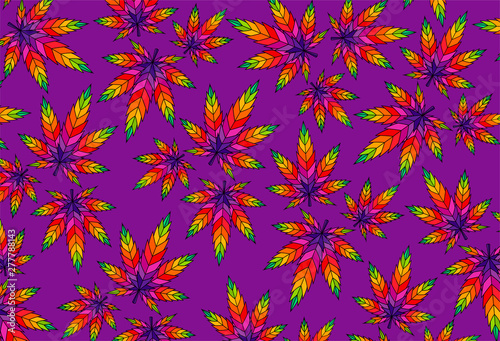 Cannabis leaf marijuana vector colorful illustration ganja 