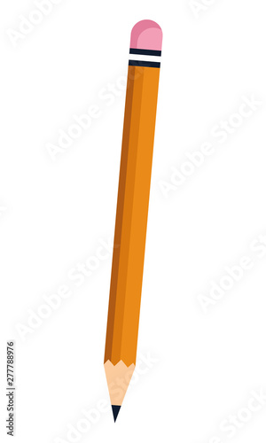 wooden pencil with eraser education symbol