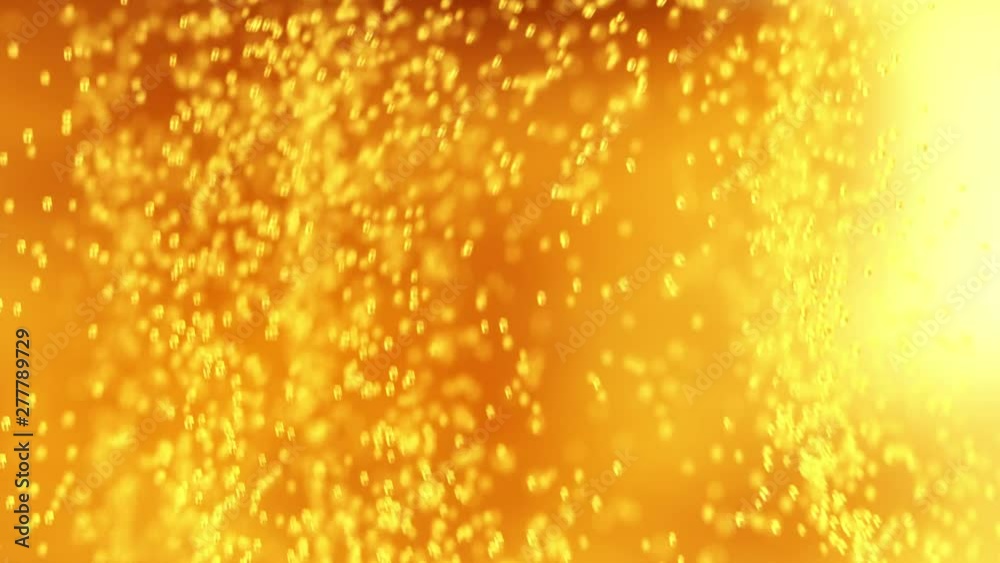 3d Render Of Fine Bubbles Rising In A Glass With Orange Liquid