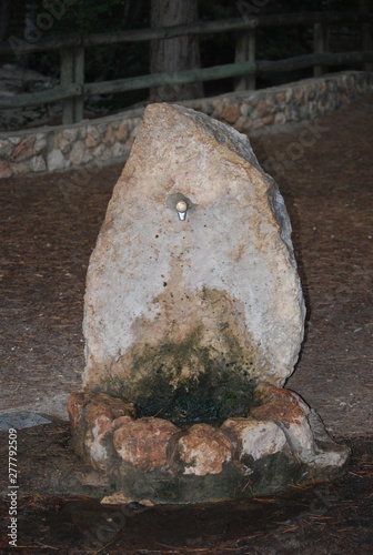 Stone Drinking Fountain in Park