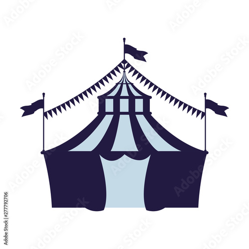 big top circus with flag