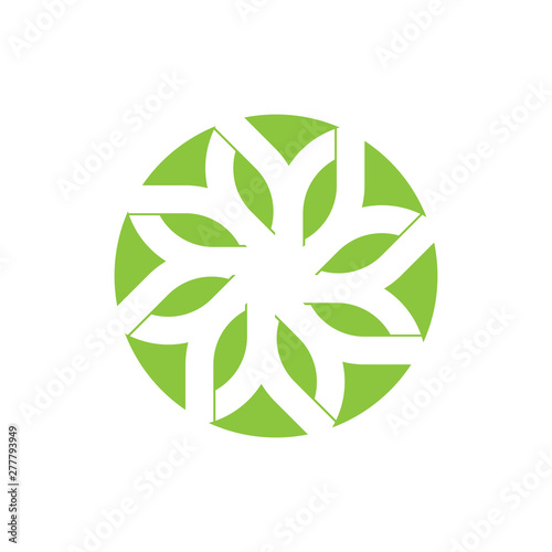 Green Flower logo design vector