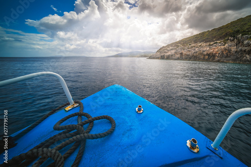 Tourist boat heading for the Blue Caves