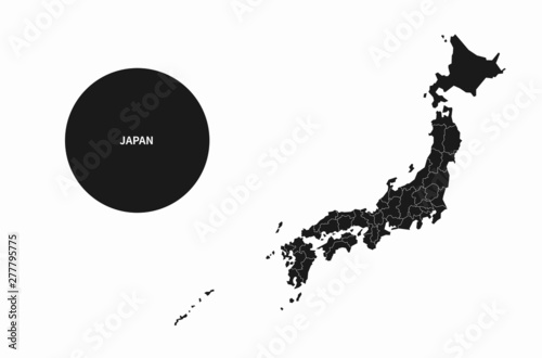 japan map. asia country vector map.