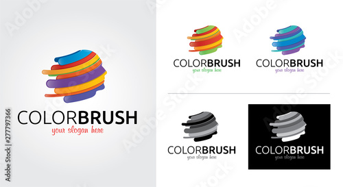 Color Face minimalist and creative logo set