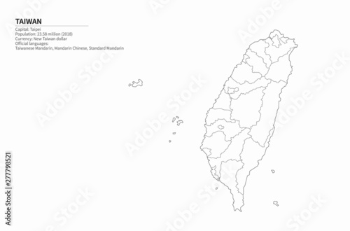 Taiwan map. graphic vector ...