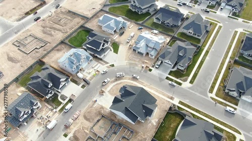 Neighborhood construction aerial view