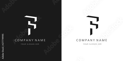 f logo, modern design letter character photo