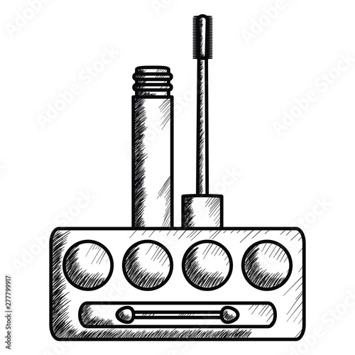 eye shadows and eyelash make up drawing icon