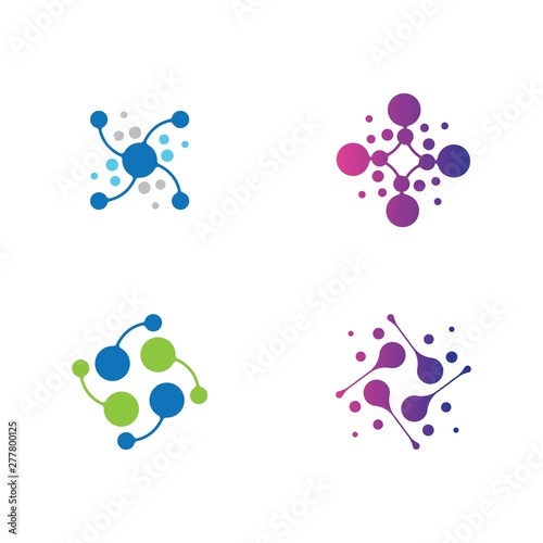 Molecule logo template vector icon