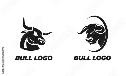Bull set template vector logo photo