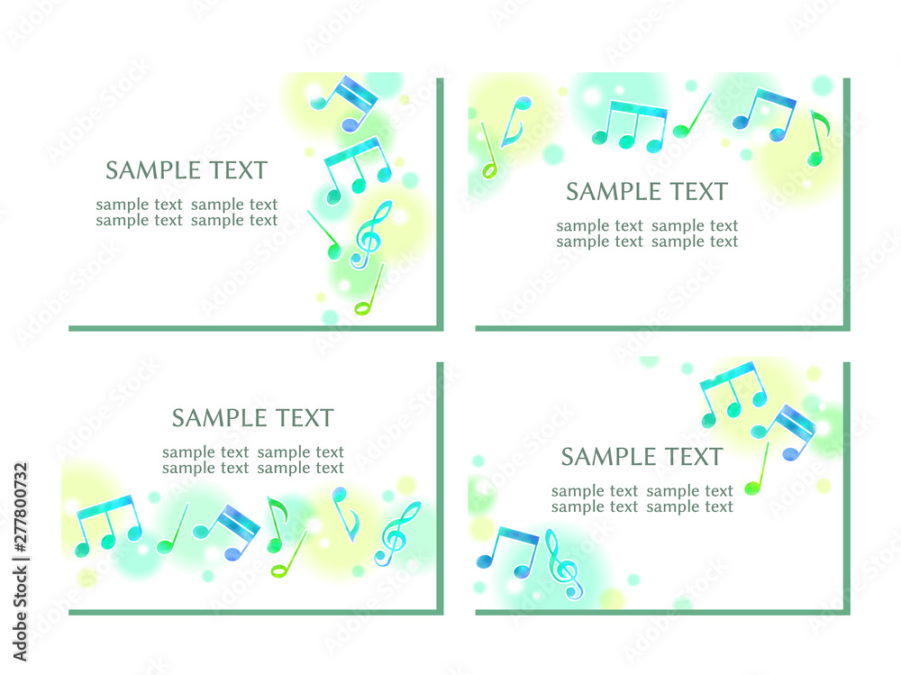 音符のイラスト背景 ふわふわ 青と緑 Stock Vector Adobe Stock