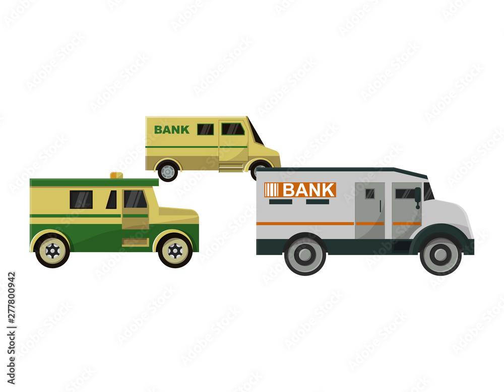 Armored vehicle vector bank cash van transport car illustration armor transportation set of truck with money security people character man in bulletproof isolated on white background Armored vehicle vector bank cash van transport car illustration armor transportation set of truck with money security people character man in bulletproof isolated on white background