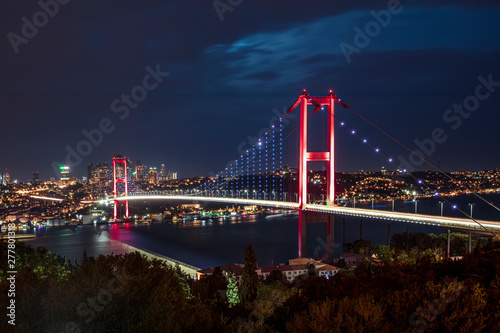 Leinwand Poster Bosphorus bridge in Istanbul Turkey - connecting Asia and Europe
