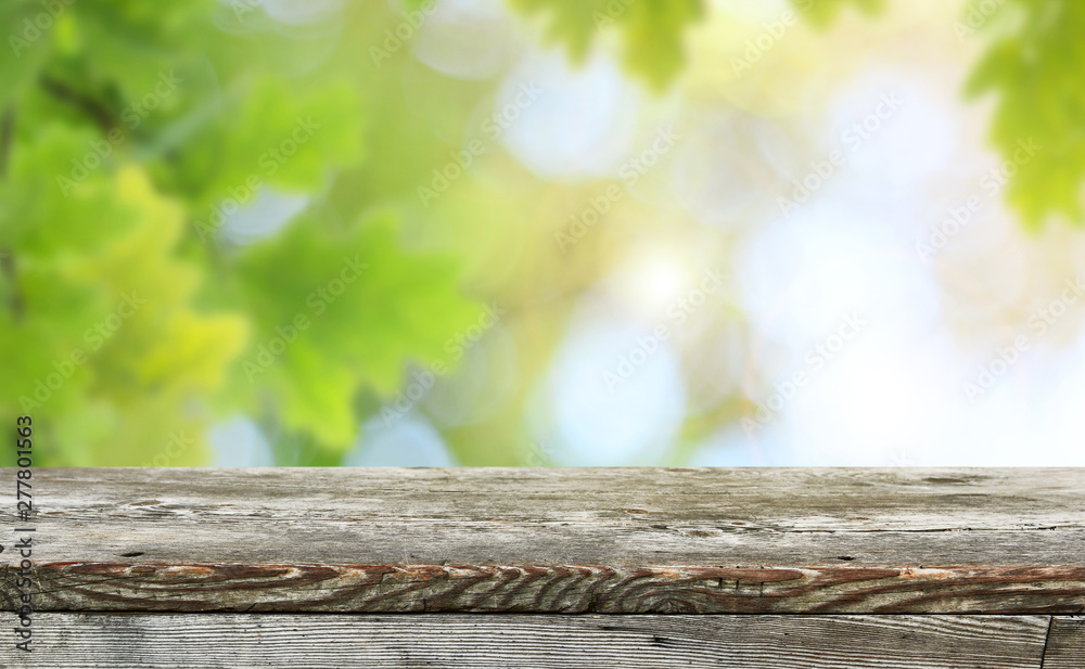Fototapeta premium Empty wooden table background for display montages