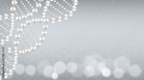 white DNA background with copy space, illustration vector.	