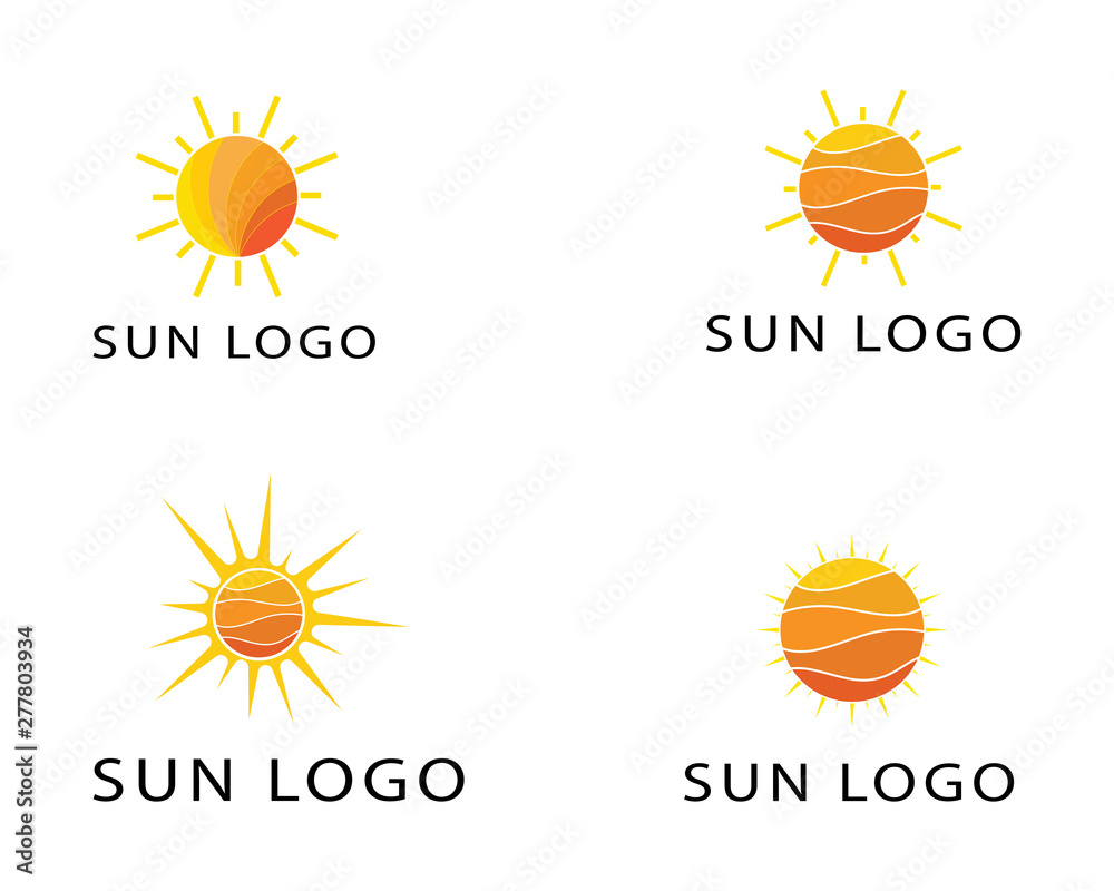 Fototapeta premium Vector Icon Logo Sun over horizon
