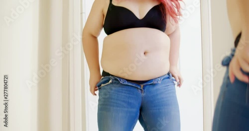 fat asian girl with jeans