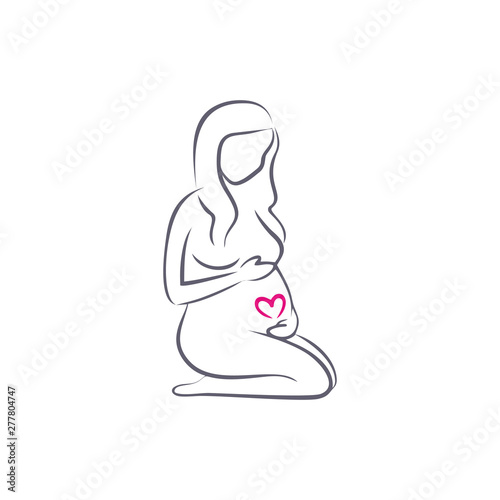 Pregnant woman outline