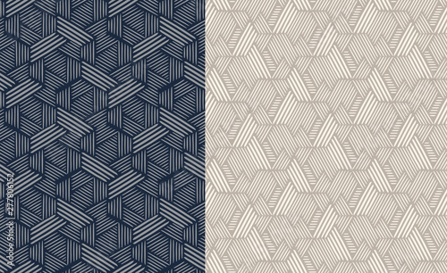 Set of seamless patterns. Abstract geometric background vector