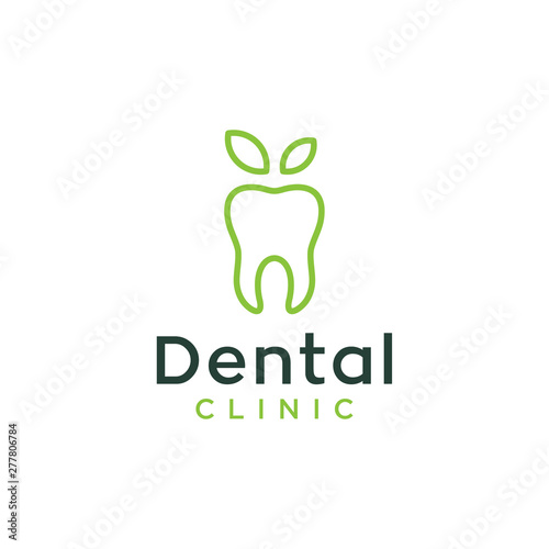 dental leaf vector icon logo design