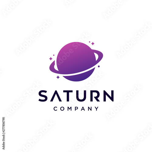 saturn planet vector icon. logo design