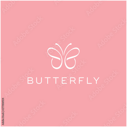 elegant butterfly beautiful vector icon logo design