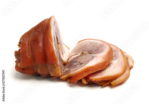 cooked pork (leg) isolated on white background