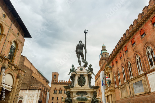 Bologna, Italy, Neptune statue in Piazza Maggiore