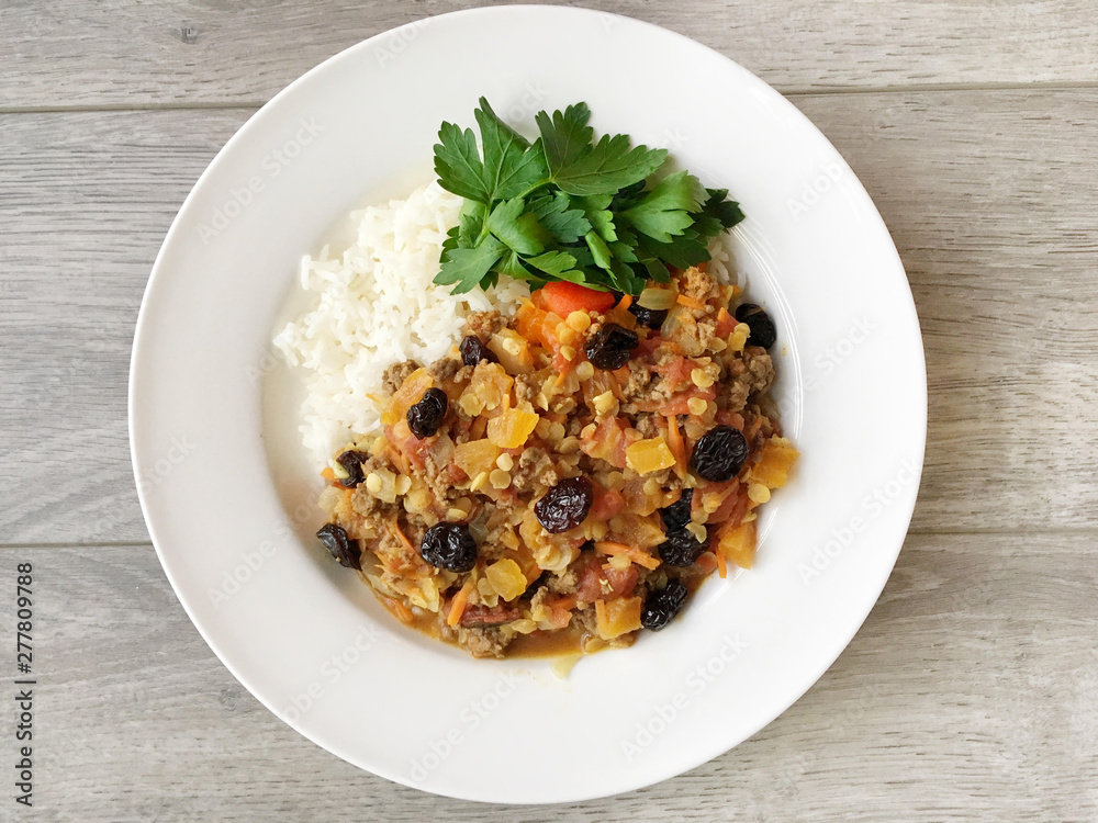 Moroccan Beef & Lentils