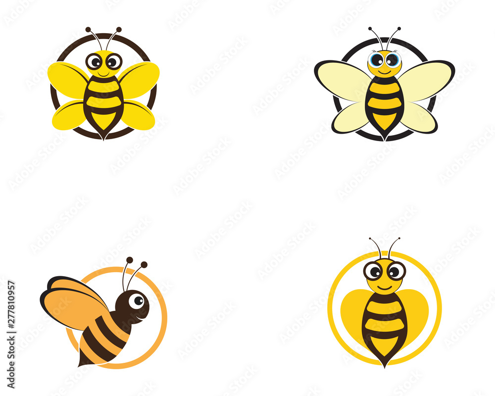 Bee Logo Template vector icon illustration Bee Logo Template vector icon illustration