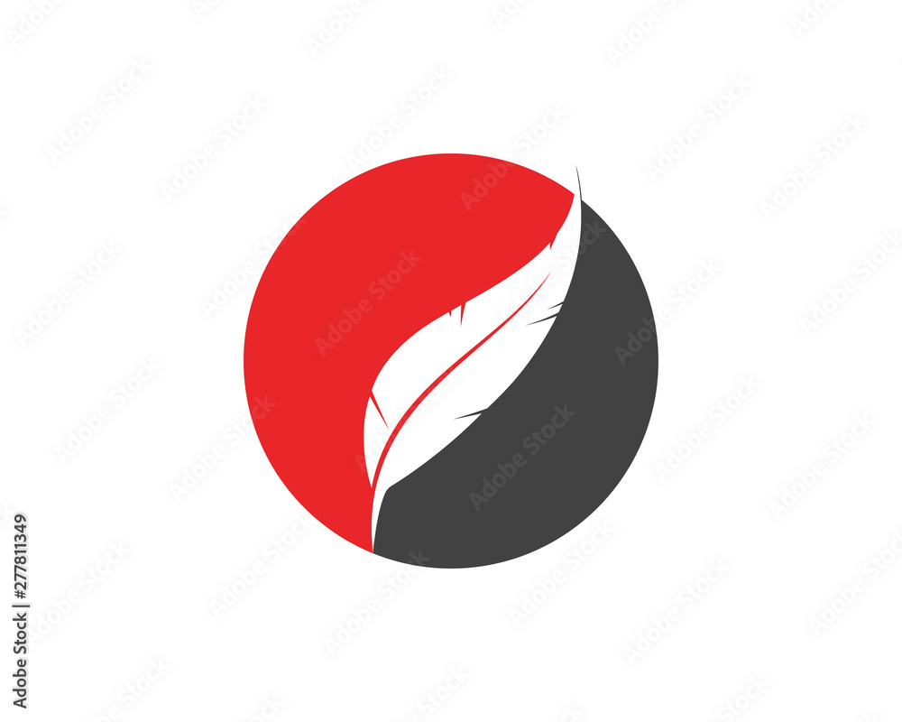 Feather pen write sign logo template Feather pen write sign logo template