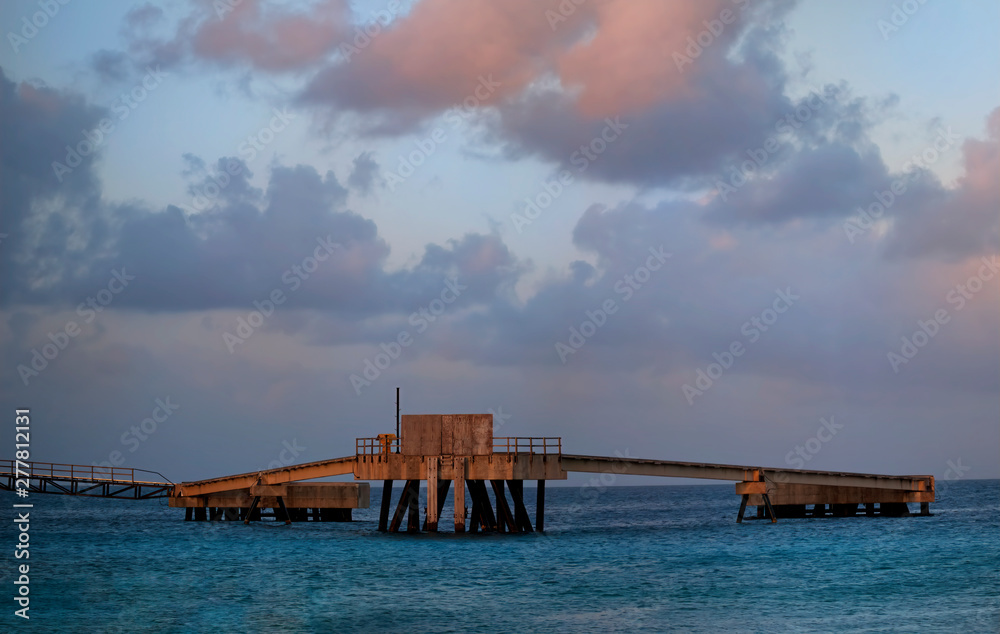 A Salt Pier in the Caribbean Island of Bonaire