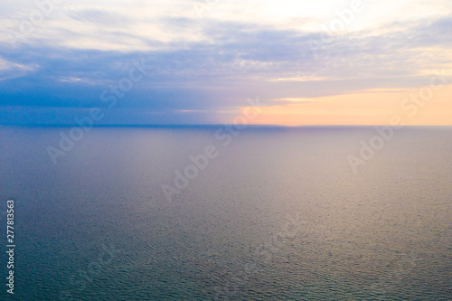 Simply pastel minimal and relax horizontal line between peaceful sea and sky.