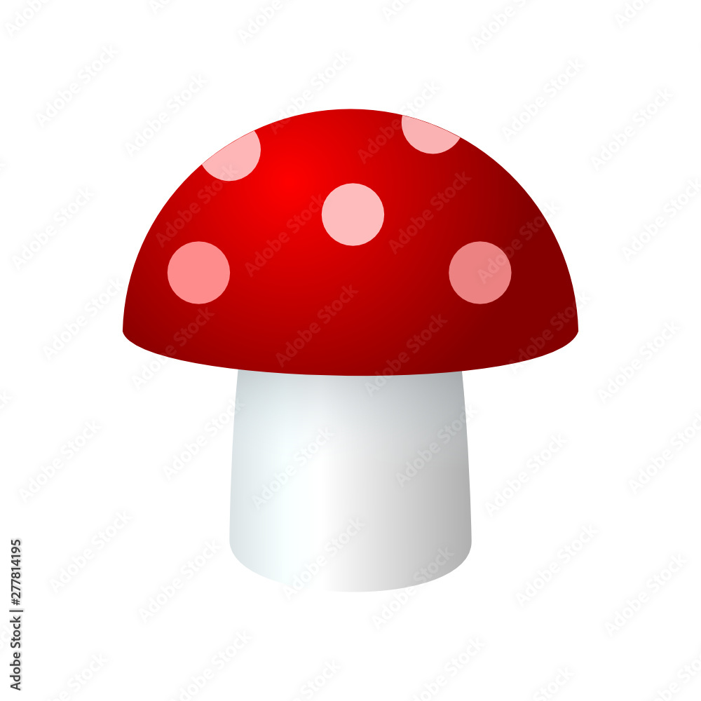 Mushroom. Amanita. Vector drawing. Volume realistic illustration. Icon. Mushroom. Amanita. Vector drawing. Volume realistic illustration. Icon.