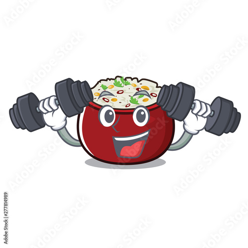 Fitness curd rice served in mascot bowl