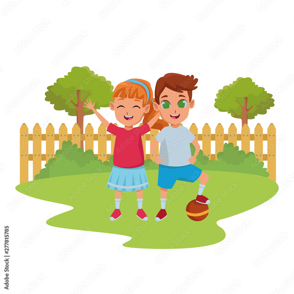 Kids friends playing and smiling cartoons Kids friends playing and smiling cartoons