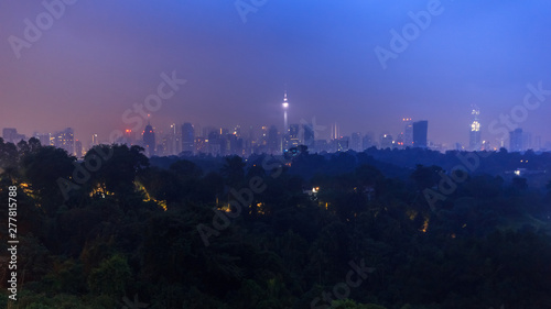 Photography kuala lumpur, malaysia city skyline during sunrise