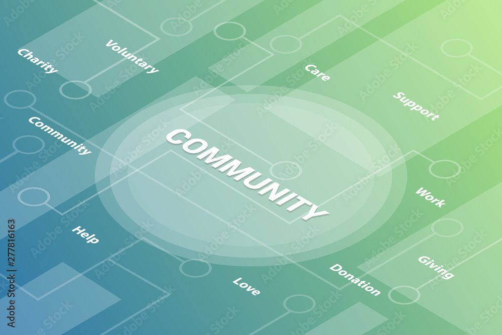 communication concept words isometric 3d word text concept with some ...