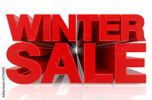 WINTER SALE word on white background 3d rendering