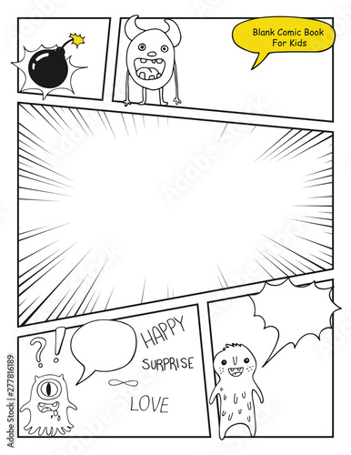 children comic book template,