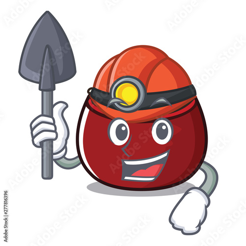 Miner curd rice isolated with the cartoon