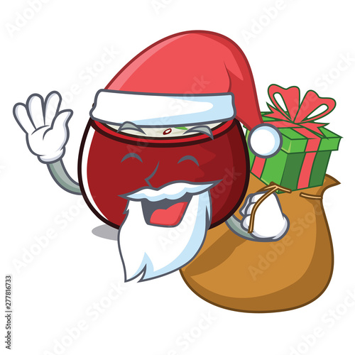 Santa with gift curd rice placed on character plate