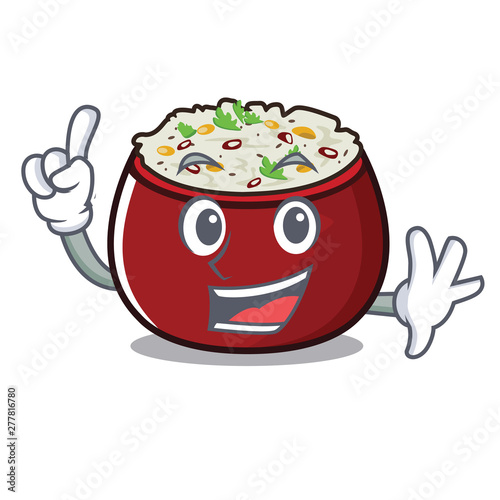Finger curd rice placed on character plate