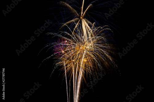 beautiful firework celebration at night